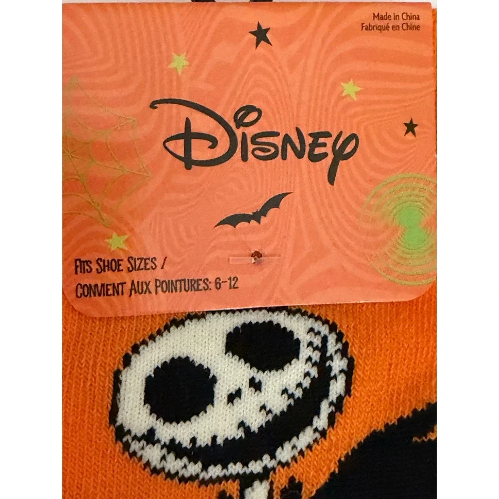 Disney Nightmare Before Christmas Jack Skellington Happy Haunting Orange Socks